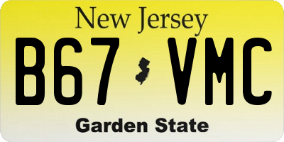 NJ license plate B67VMC