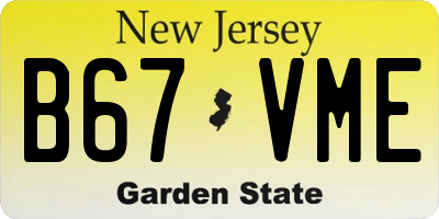 NJ license plate B67VME