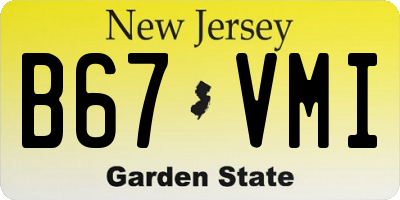 NJ license plate B67VMI