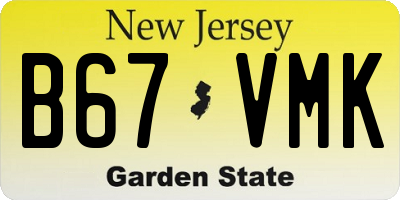 NJ license plate B67VMK