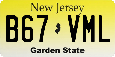 NJ license plate B67VML