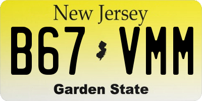 NJ license plate B67VMM