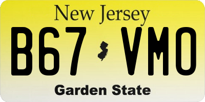 NJ license plate B67VMO