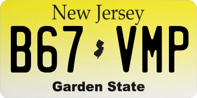NJ license plate B67VMP