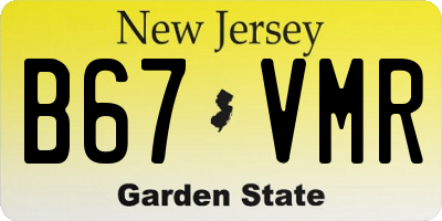 NJ license plate B67VMR