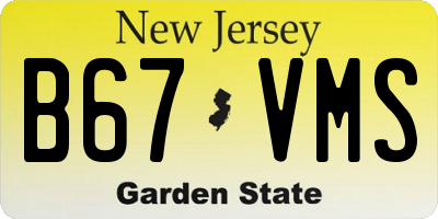 NJ license plate B67VMS