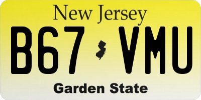 NJ license plate B67VMU