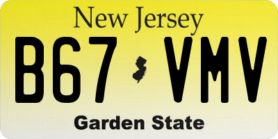 NJ license plate B67VMV