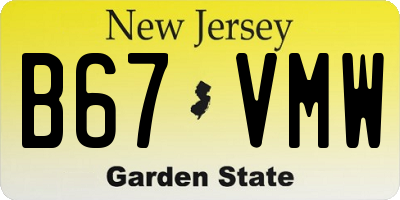 NJ license plate B67VMW