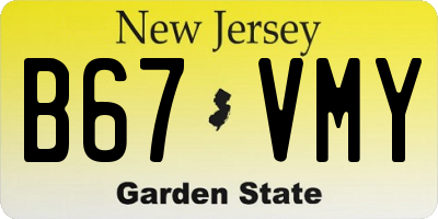 NJ license plate B67VMY