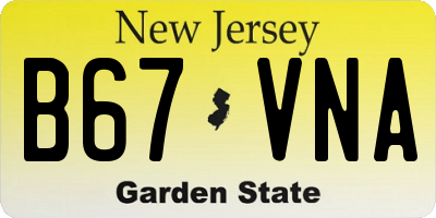 NJ license plate B67VNA