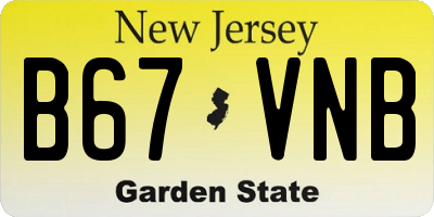 NJ license plate B67VNB