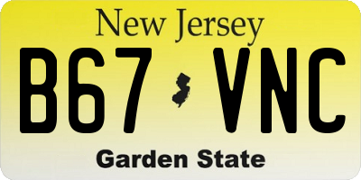 NJ license plate B67VNC