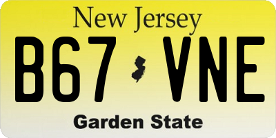 NJ license plate B67VNE