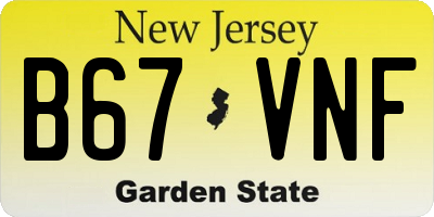 NJ license plate B67VNF