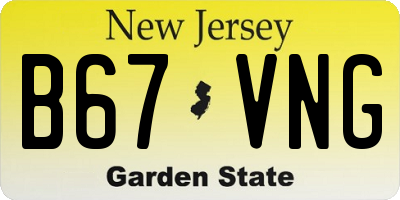NJ license plate B67VNG