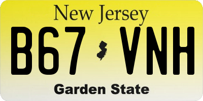 NJ license plate B67VNH
