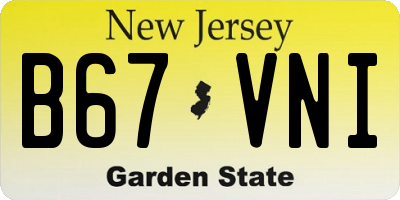 NJ license plate B67VNI