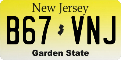 NJ license plate B67VNJ