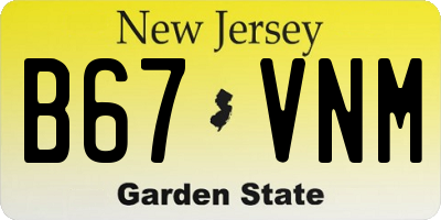 NJ license plate B67VNM