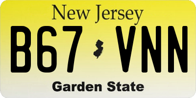 NJ license plate B67VNN
