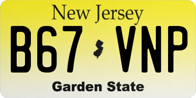 NJ license plate B67VNP