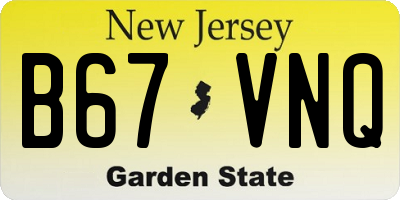 NJ license plate B67VNQ