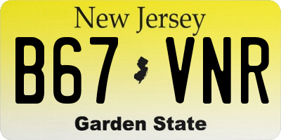 NJ license plate B67VNR