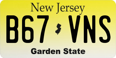 NJ license plate B67VNS