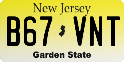 NJ license plate B67VNT