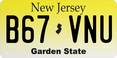 NJ license plate B67VNU