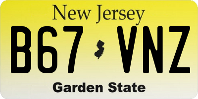 NJ license plate B67VNZ