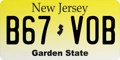 NJ license plate B67VOB
