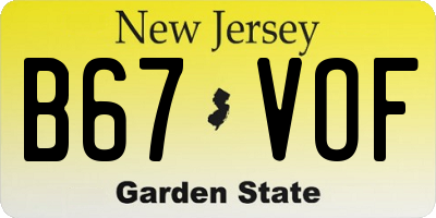 NJ license plate B67VOF