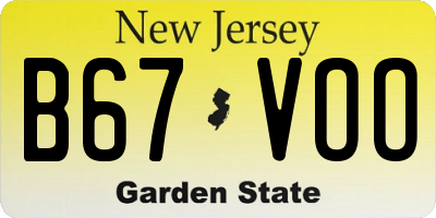 NJ license plate B67VOO