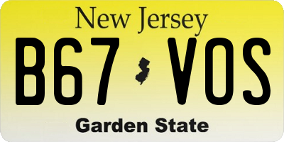 NJ license plate B67VOS