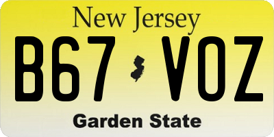 NJ license plate B67VOZ