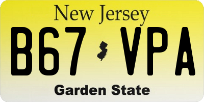 NJ license plate B67VPA