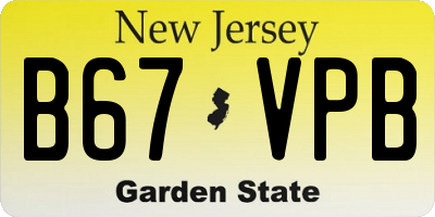 NJ license plate B67VPB