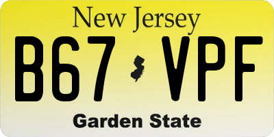 NJ license plate B67VPF