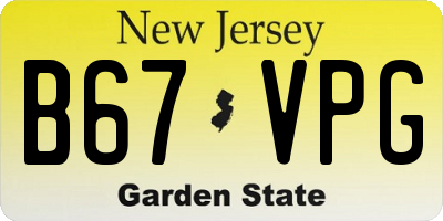 NJ license plate B67VPG