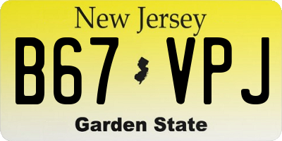 NJ license plate B67VPJ
