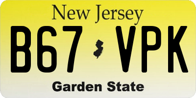 NJ license plate B67VPK
