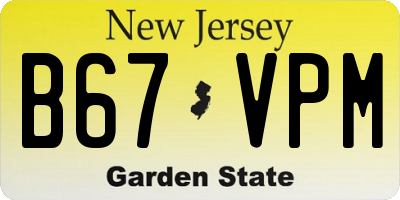 NJ license plate B67VPM