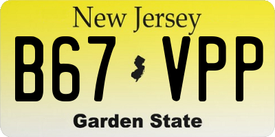 NJ license plate B67VPP