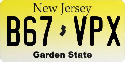 NJ license plate B67VPX