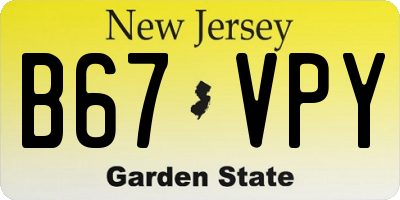 NJ license plate B67VPY