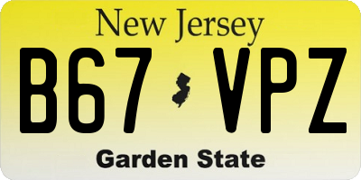 NJ license plate B67VPZ