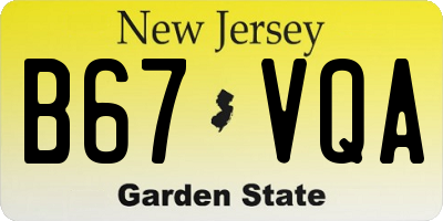NJ license plate B67VQA
