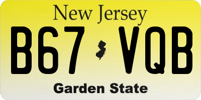 NJ license plate B67VQB